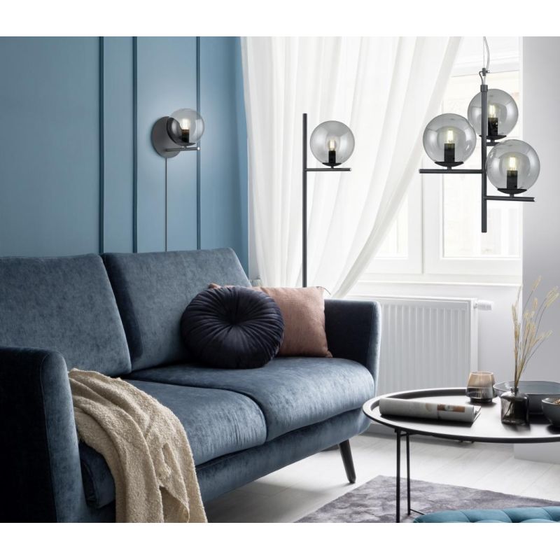PURE APPLIQUE DA PARETE MODERNA IN METALLO 3 FINITURE COLORE CON SFERA IN VETRO D16CM TRIO LIGHTING - Cristalensi Shop Online