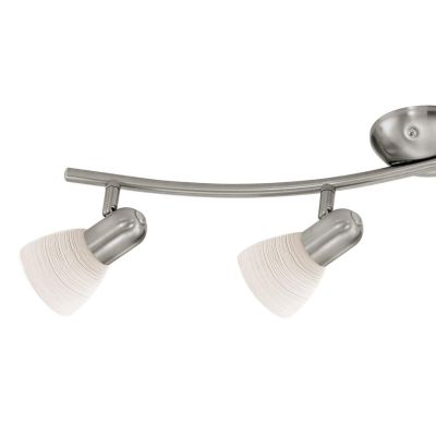 DAKAR PLAFONIERA 4 LUCI NICHEL CON DIFFUSORI ORIENTABILI IN VETRO DESIGN MODERNO LAMPADINE ATTACCO E14