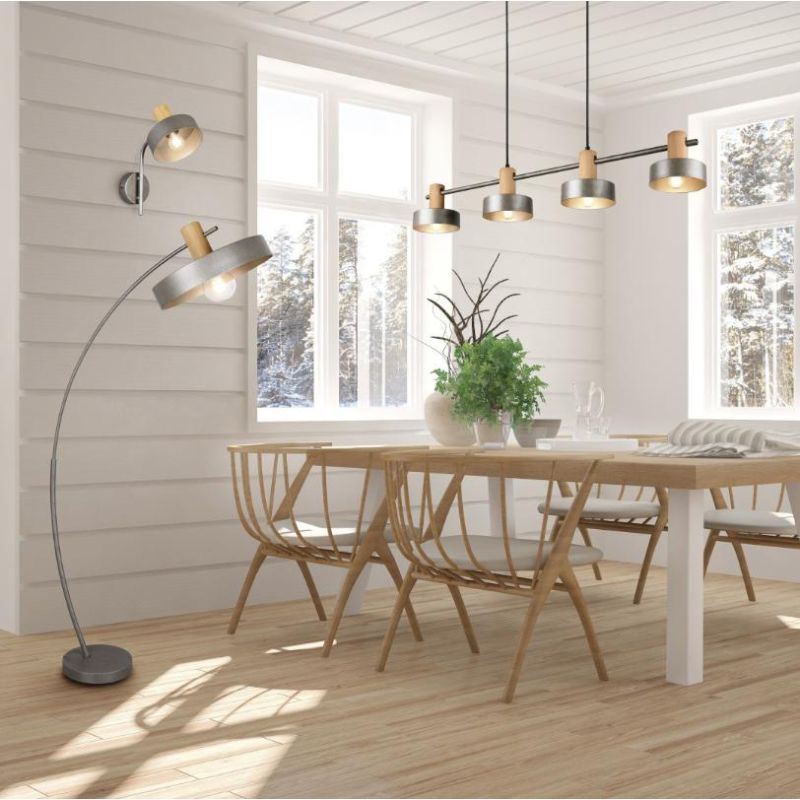 GAYA LAMPADA DA PARETE ORIENTABILE IN LEGNO E METALLO STILE VINTAGE LAMPADINA ATTACCO E14