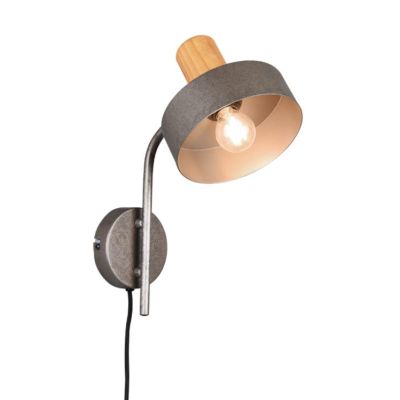 GAYA LAMPADA DA PARETE ORIENTABILE IN LEGNO E METALLO STILE VINTAGE LAMPADINA ATTACCO E14