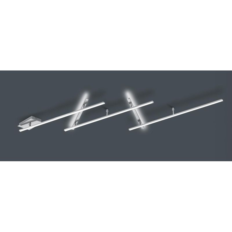 INDIRA PLAFONIERA MODULARE 5 BRACCI LUCE DIRETTA E INDIRETTA A LED DIMMERABILE NICHEL OPACO TRIO LIGHTING - Cristalensi Shop Onl