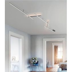 INDIRA PLAFONIERA MODULARE 5 BRACCI LUCE DIRETTA E INDIRETTA A LED DIMMERABILE NICHEL OPACO TRIO LIGHTING - Cristalensi Shop Onl 2