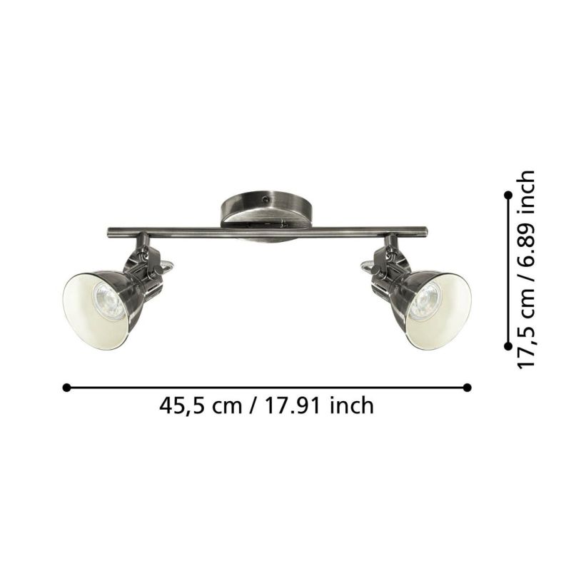 SERAS FARETTO SPOT 2 LUCI ORIENTABILE IN METALLO BIANCO,NERO,ORO E NICHEL LAMPADINE ATTACCO GU10