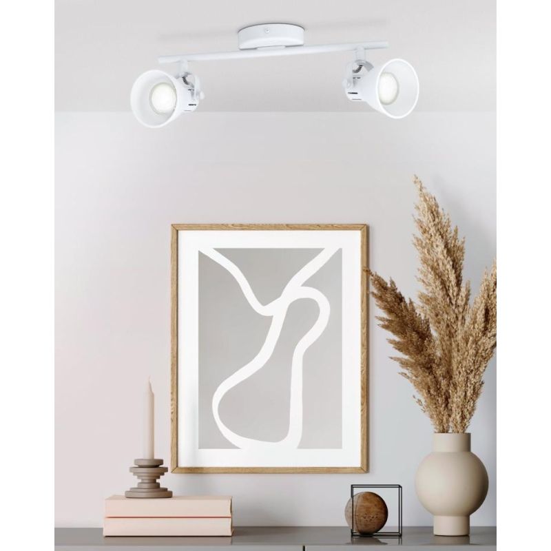 SERAS FARETTO SPOT 2 LUCI ORIENTABILE IN METALLO BIANCO,NERO,ORO E NICHEL LAMPADINE ATTACCO GU10