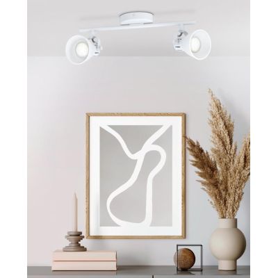 SERAS FARETTO SPOT 2 LUCI ORIENTABILE IN METALLO BIANCO,NERO,ORO E NICHEL LAMPADINE ATTACCO GU10