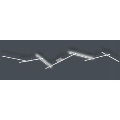 INDIRA PLAFONIERA MODULARE 7 BRACCI LUCE DIRETTA E INDIRETTA A LED DIMMERABILE NICHEL OPACO TRIO LIGHTING - Cristalensi Shop Onl