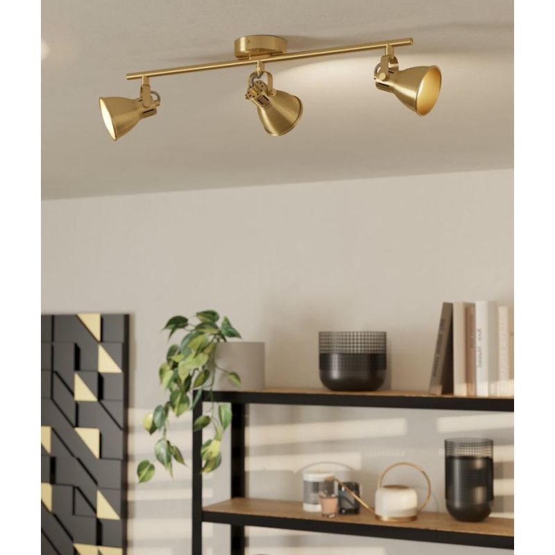 SERAS FARETTO 3 LUCI ORIENTABILE IN METALLO BIANCO,NERO,ORO E NICHEL CON LAMPADINE ATTACCO GU10