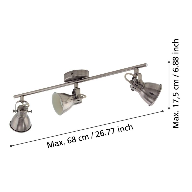 SERAS FARETTO 3 LUCI ORIENTABILE IN METALLO BIANCO,NERO,ORO E NICHEL CON LAMPADINE ATTACCO GU10