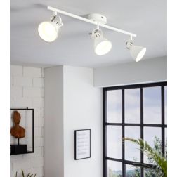 SERAS FARETTO 3 LUCI ORIENTABILE IN METALLO BIANCO,NERO,ORO E NICHEL CON LAMPADINE ATTACCO GU10