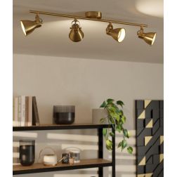 SERAS FARETTO 4 LUCI ORIENTABILE IN METALLO BIANCO,NERO,ORO E NICHEL CON LAMPADINE ATTACCO GU10