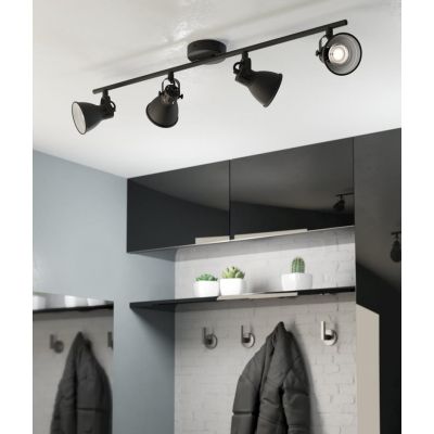SERAS FARETTO 4 LUCI ORIENTABILE IN METALLO BIANCO,NERO,ORO E NICHEL CON LAMPADINE ATTACCO GU10