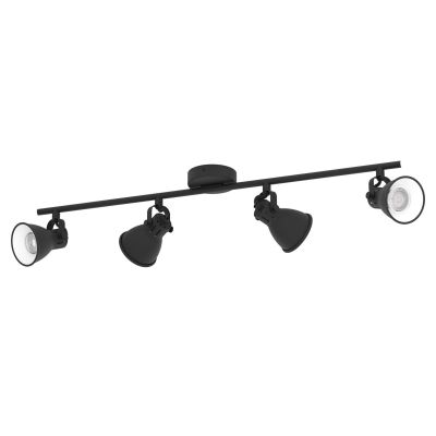 SERAS FARETTO 4 LUCI ORIENTABILE IN METALLO BIANCO,NERO,ORO E NICHEL CON LAMPADINE ATTACCO GU10