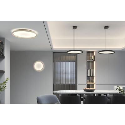PLANA SOSPENSIONE CIRCOLARE D50 CM LED 25W LUCE CCT 3000K-3500K-4000K METALLO 3 COLORI MODERNA
