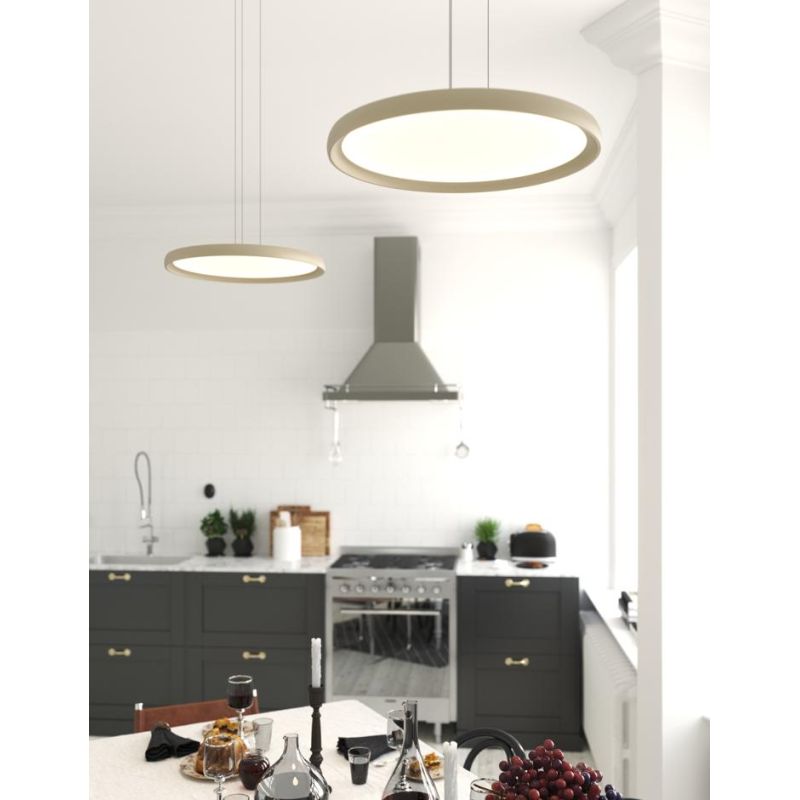 PLANA SOSPENSIONE CIRCOLARE D50 CM LED 25W LUCE CCT 3000K-3500K-4000K METALLO 3 COLORI MODERNA