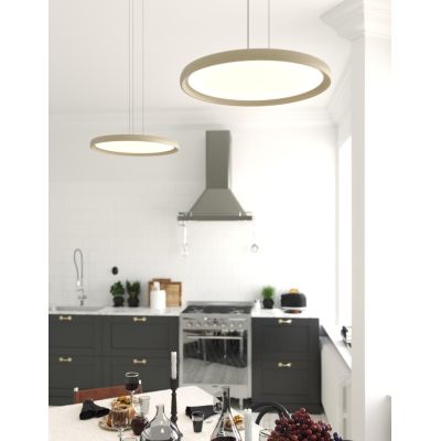 PLANA SOSPENSIONE CIRCOLARE D50 CM LED 25W LUCE CCT 3000K-3500K-4000K METALLO 3 COLORI MODERNA