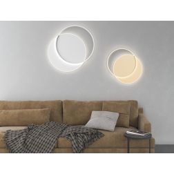 MERCURY APPLIQUE PLAFONIERA IN 2 MISURE LED INTEGRATO LUCE CCT 3000K-4000K METALLO BIANCO O ORO MODERNA