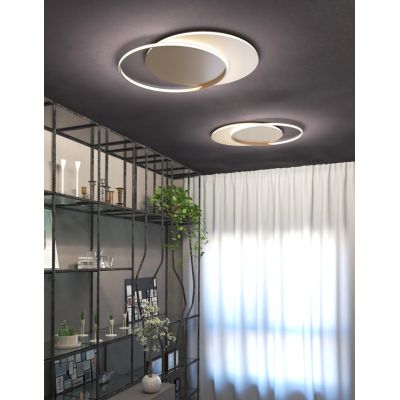 MERCURY APPLIQUE PLAFONIERA IN 2 MISURE LED INTEGRATO LUCE CCT 3000K-4000K METALLO BIANCO O ORO MODERNA