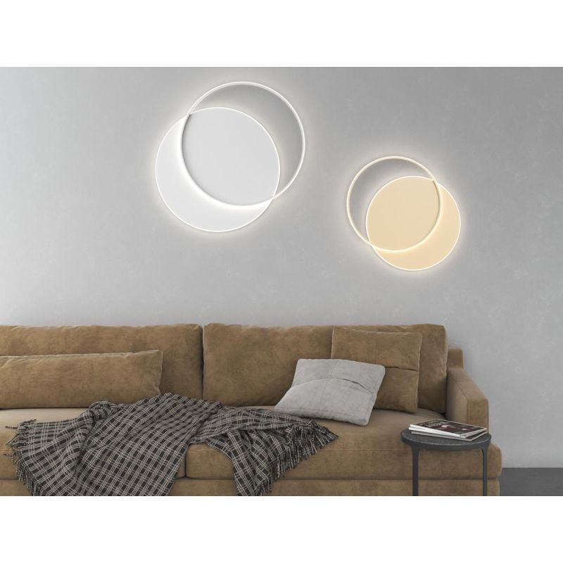 MERCURY APPLIQUE PLAFONIERA IN 2 MISURE LED INTEGRATO LUCE CCT 3000K-4000K METALLO BIANCO O ORO MODERNA