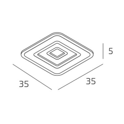 ZOOM APPLIQUE PLAFONIERA QUADRATA 3 MISURE LED INTEGRATO LUCE CCT 3000K-3500K-4000K IN 2 COLORI MODERNA