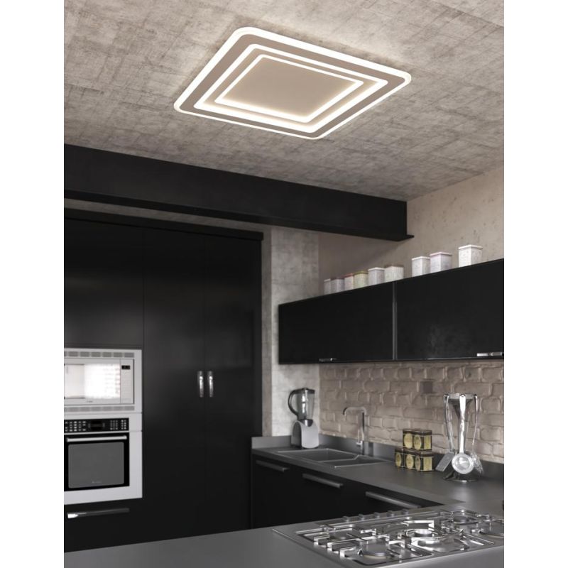 ZOOM APPLIQUE PLAFONIERA QUADRATA 3 MISURE LED INTEGRATO LUCE CCT 3000K-3500K-4000K IN 2 COLORI MODERNA