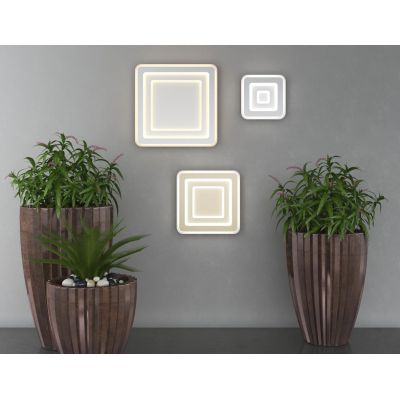 ZOOM APPLIQUE PLAFONIERA QUADRATA 3 MISURE LED INTEGRATO LUCE CCT 3000K-3500K-4000K IN 2 COLORI MODERNA