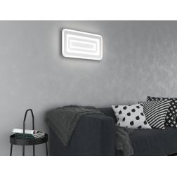 ZOOM APPLIQUE PLAFONIERA RETTANGOLARE 2 MISURE LED INTEGRATO LUCE CCT 3000K-3500K-4000K IN 2 COLORI MODERNA