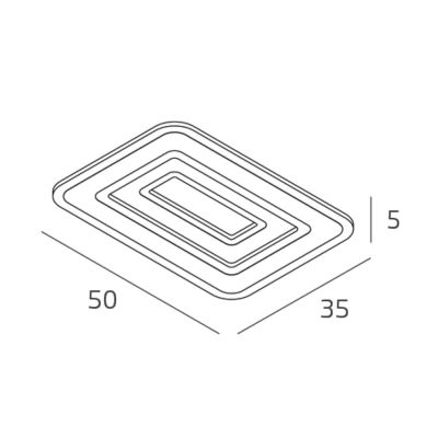 ZOOM APPLIQUE PLAFONIERA RETTANGOLARE 2 MISURE LED INTEGRATO LUCE CCT 3000K-3500K-4000K IN 2 COLORI MODERNA