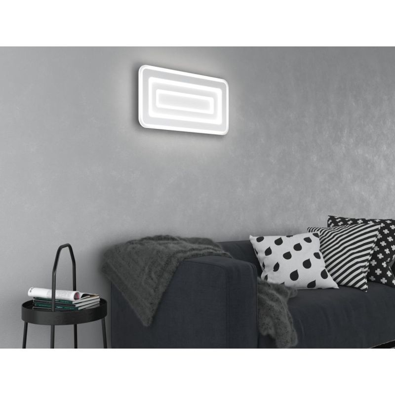 ZOOM APPLIQUE PLAFONIERA RETTANGOLARE 2 MISURE LED INTEGRATO LUCE CCT 3000K-3500K-4000K IN 2 COLORI MODERNA