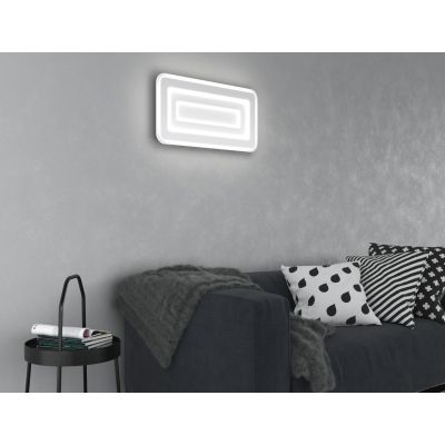 ZOOM APPLIQUE PLAFONIERA RETTANGOLARE 2 MISURE LED INTEGRATO LUCE CCT 3000K-3500K-4000K IN 2 COLORI MODERNA