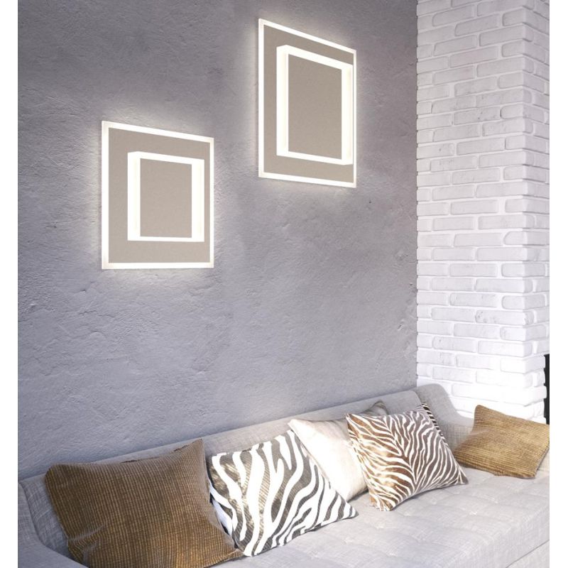 WISH APPLIQUE PLAFONIERA 3 MISURE LED INTEGRATO LUCE CCT 3000K-3500K-4000K BIANCA O SABBIA MODERNA