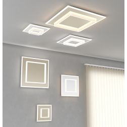 WISH APPLIQUE PLAFONIERA 3 MISURE LED INTEGRATO LUCE CCT 3000K-3500K-4000K BIANCA O SABBIA MODERNA