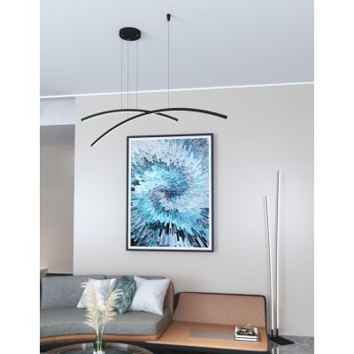 KAWAII SOSPENSIONE MODERNA LED 43W LUCE CCT 3000K-3500K-4000K DIMMERABILE NERA O ORO ORIGINALE