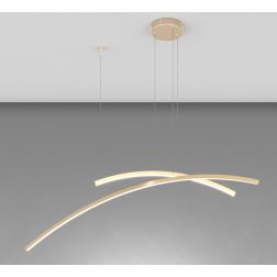 KAWAII SOSPENSIONE MODERNA LED 43W LUCE CCT 3000K-3500K-4000K DIMMERABILE NERA O ORO ORIGINALE 2