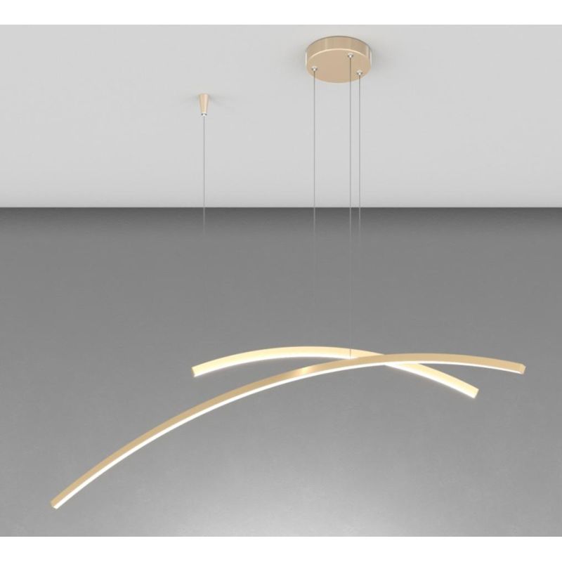 KAWAII SOSPENSIONE MODERNA LED 43W LUCE CCT 3000K-3500K-4000K DIMMERABILE NERA O ORO ORIGINALE