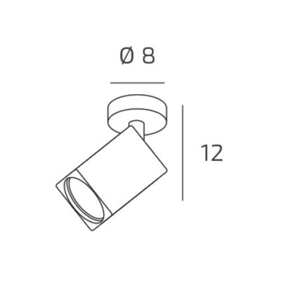 KIBO FARETTO QUADRATO DA SOFFITTO O PARETE ORIENTABILE METALLO 3 COLORI LAMPADINA ATTACCO GU10