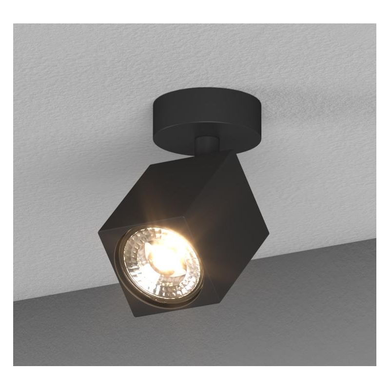 KIBO FARETTO QUADRATO DA SOFFITTO O PARETE ORIENTABILE METALLO 3 COLORI LAMPADINA ATTACCO GU10