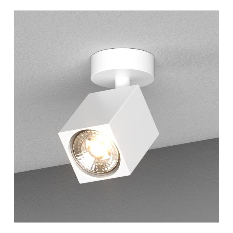 KIBO FARETTO QUADRATO DA SOFFITTO O PARETE ORIENTABILE METALLO 3 COLORI LAMPADINA ATTACCO GU10