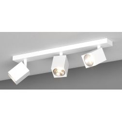 KIBO FARETTO A 3 LUCI CON SPOT QUADRATI ORIENTABILI DA SOFFITTO O PARETE 3 COLORI LAMPADINE ATTACCO GU10