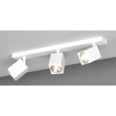 KIBO FARETTO A 3 LUCI CON SPOT QUADRATI ORIENTABILI DA SOFFITTO O PARETE 3 COLORI LAMPADINE ATTACCO GU10
