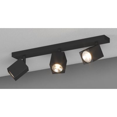 KIBO FARETTO A 3 LUCI CON SPOT QUADRATI ORIENTABILI DA SOFFITTO O PARETE 3 COLORI LAMPADINE ATTACCO GU10