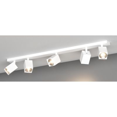KIBO FARETTO A 5 LUCI CON SPOT QUADRATI ORIENTABILI DA SOFFITTO O PARETE 3 COLORI LAMPADINE ATTACCO GU10