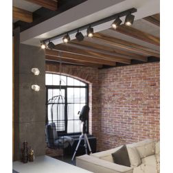 KIBO FARETTO A 7 LUCI CON SPOT QUADRATI ORIENTABILI DA SOFFITTO O PARETE 3 COLORI LAMPADINE ATTACCO GU10