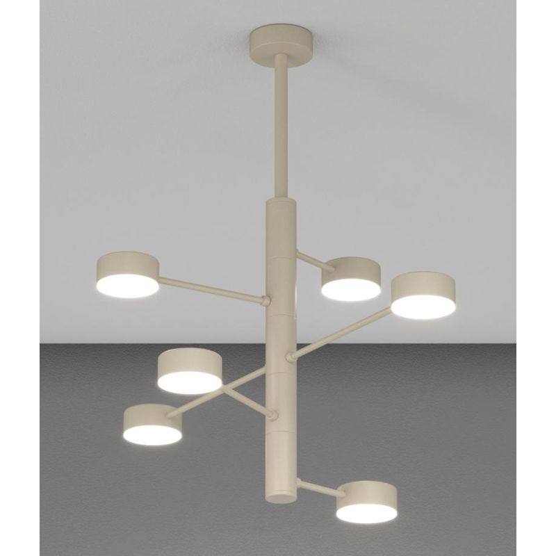 OCTOPUS SOSPENSIONE PLAFONIERA 6 LUCI ORIENTABILE IN 3 COLORI MODERNA LAMPADINE ATTACCO GX53