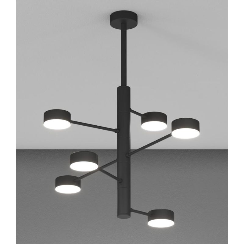 OCTOPUS SOSPENSIONE PLAFONIERA 6 LUCI ORIENTABILE IN 3 COLORI MODERNA LAMPADINE ATTACCO GX53