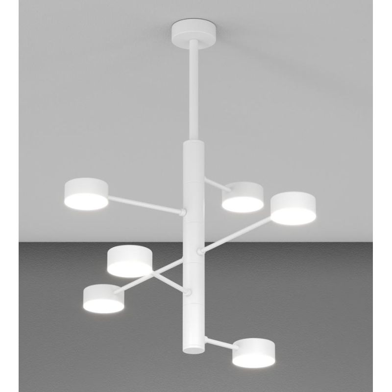 OCTOPUS SOSPENSIONE PLAFONIERA 6 LUCI ORIENTABILE IN 3 COLORI MODERNA LAMPADINE ATTACCO GX53