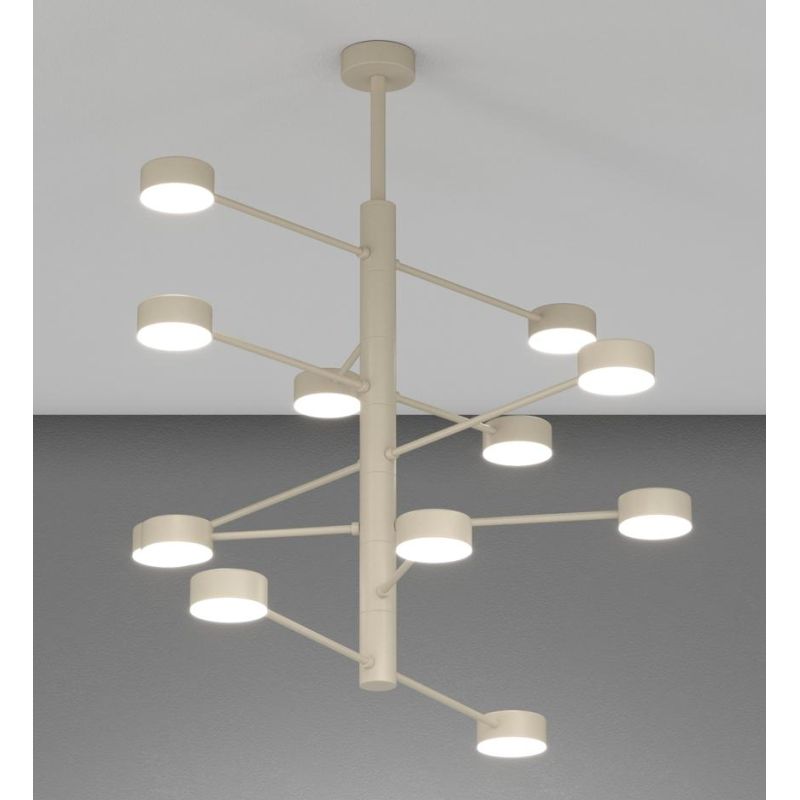 OCTOPUS SOSPENSIONE PLAFONIERA 12 LUCI ORIENTABILE IN 3 COLORI MODERNA LAMPADINE ATTACCO GX53