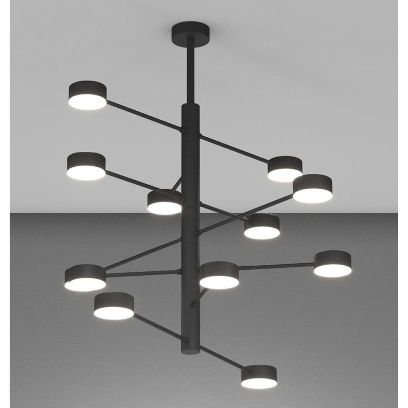 OCTOPUS SOSPENSIONE PLAFONIERA 12 LUCI ORIENTABILE IN 3 COLORI MODERNA LAMPADINE ATTACCO GX53