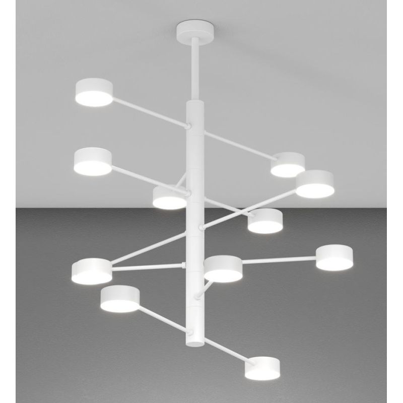 OCTOPUS SOSPENSIONE PLAFONIERA 12 LUCI ORIENTABILE IN 3 COLORI MODERNA LAMPADINE ATTACCO GX53