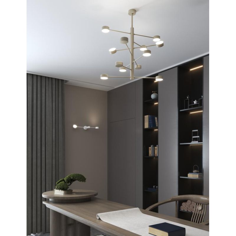 OCTOPUS SOSPENSIONE PLAFONIERA 12 LUCI ORIENTABILE IN 3 COLORI MODERNA LAMPADINE ATTACCO GX53