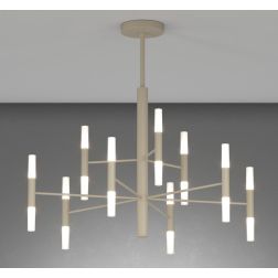 SPACE LAMPADARIO D80 CM METALLO NERO O SABBIA BI-EMISSIONE DI LUCE 18 LAMPADINE ATTACCO G9 MODERNO 2